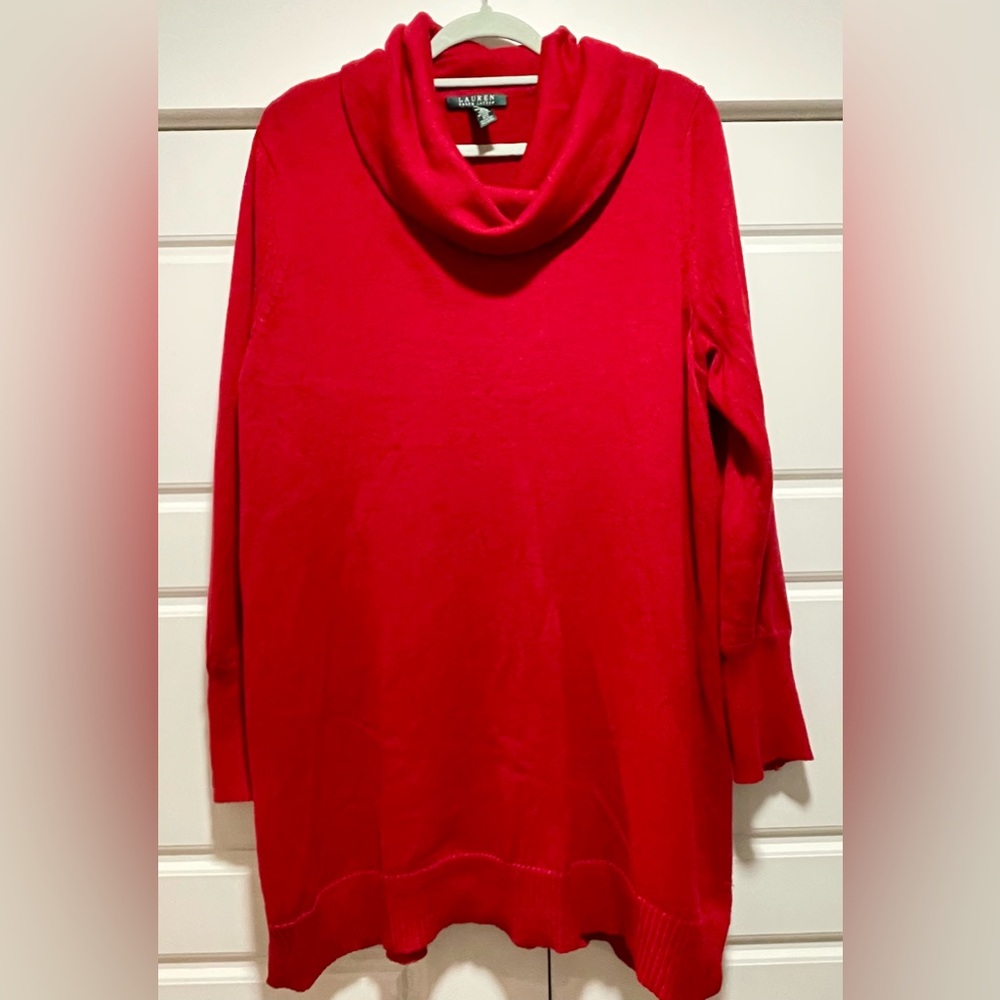 Lauren Ralph Lauren Red Cowl Neck Sweater